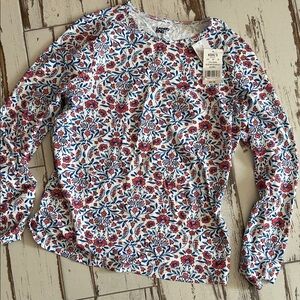 Ladies new with tags Lands' End Floral rash guard swim top